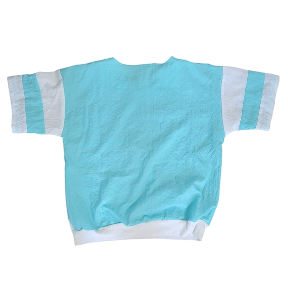 Vintage 80's teal and white 2 piece summer outfit size medium - Picture 3 of 9